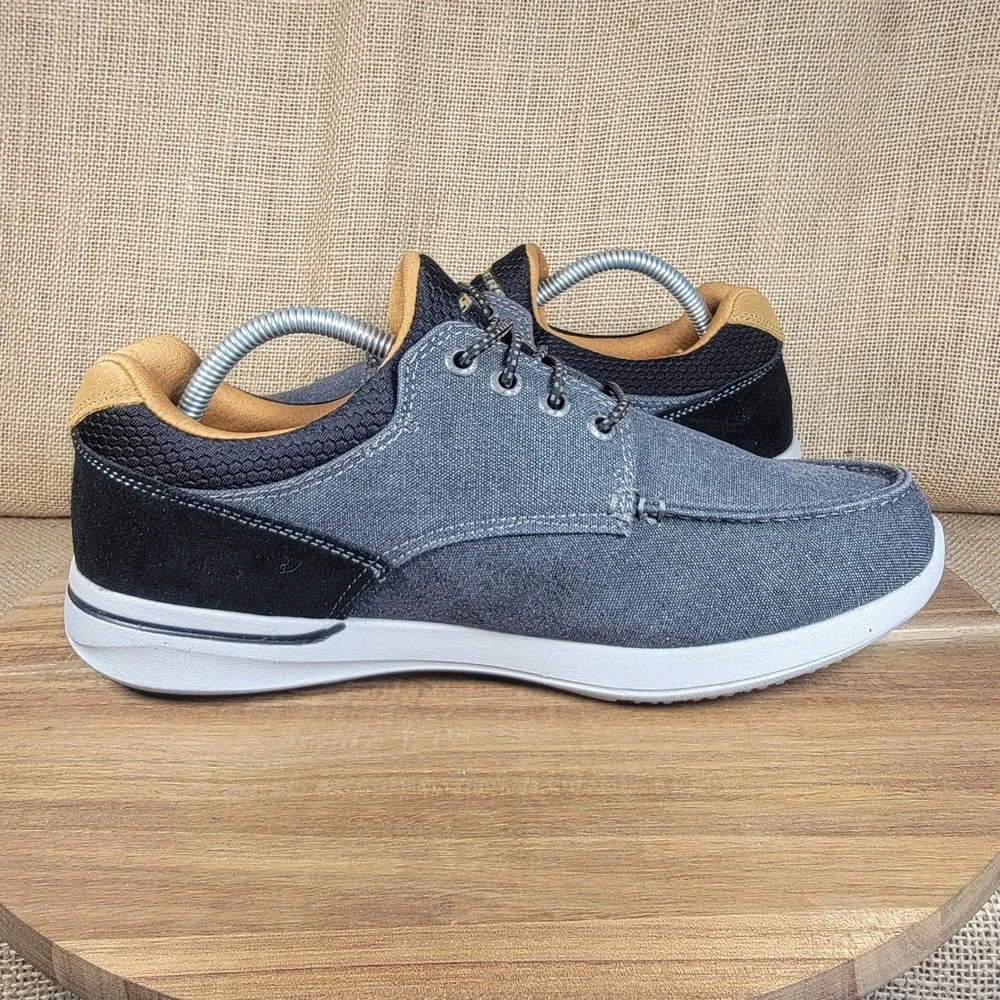 Skechers Elent Mosen Boat Shoes Air Cooled Memory Foam Extra Wide Gray Men's 9.5